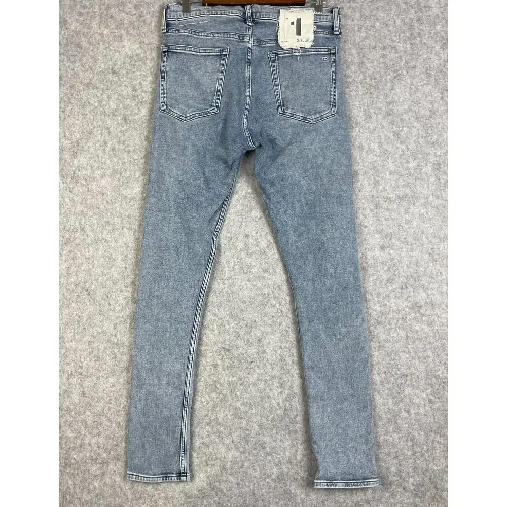 Rag & Bone Jeans Mens 31x32 Fit 1 Skinny Camber Light Wash‎ Mid Rise NWT
